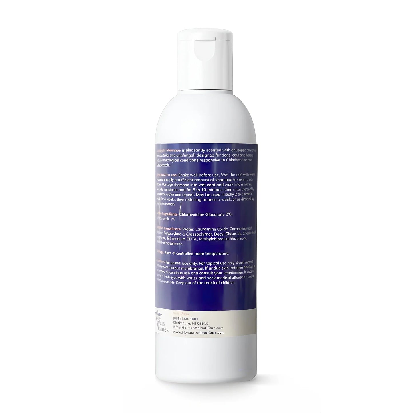 Antiseptic & Antifungal Medicated Topical Shampoo for Dogs, Cats, Horses - 12 oz