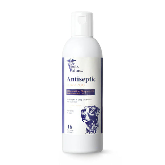 Antiseptic & Antifungal Medicated Topical Shampoo for Dogs, Cats, Horses - 12 oz
