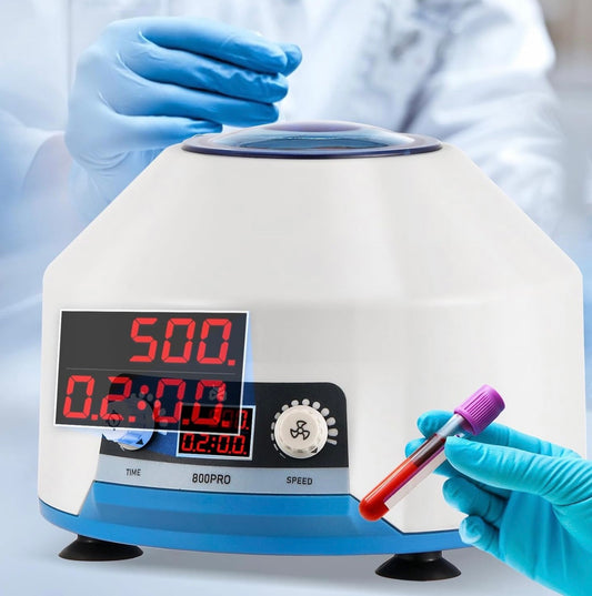 Lab Benchtop PRP Centrifuges, 4000RPM Electric Desktop Centrifuge with LCD Digital Display, Time & Speed Control 110V White