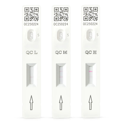 Low, Medium and High reference quality control cards.