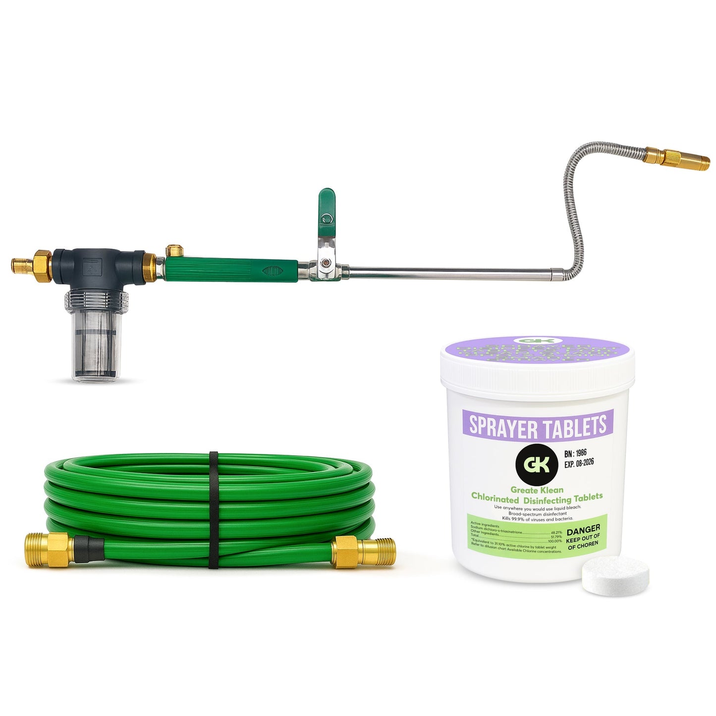 Pro-X Sprayer Combo Kit (Sprayer & 120 CT Sprayer Tablets included& Expandable Hose)