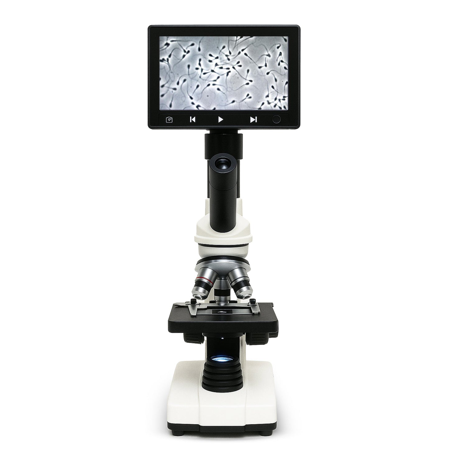 Veterinary Grade Canine Semen Analysis Microscope – 7” HD Display, Dual LED Lighting, WF10X Eyepiece, Slides & Cover Slips, Durable Steel Frame, Portable Metal Carrying Case