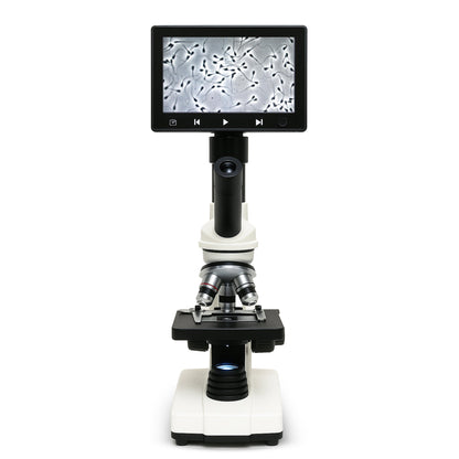 Veterinary Grade Canine Semen Analysis Microscope – 7” HD Display, Dual LED Lighting, WF10X Eyepiece, Slides & Cover Slips, Durable Steel Frame, Portable Metal Carrying Case