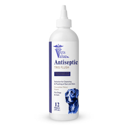 Veterinary Ear Flush for Dogs and Cats 8oz- Clear Therapy Cleaner Alcohol-Free, Itch-Relief Yeast Infections, Supports Healthy Canals - Optimized Solution Dog Washing, White/Clear